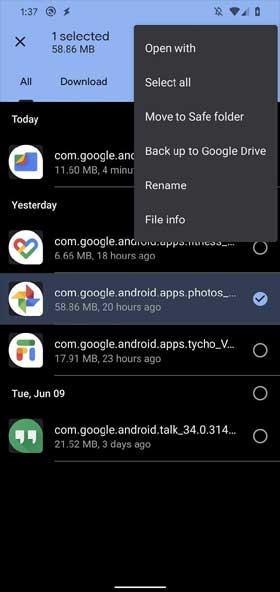 Files by Google Safe Folder Move