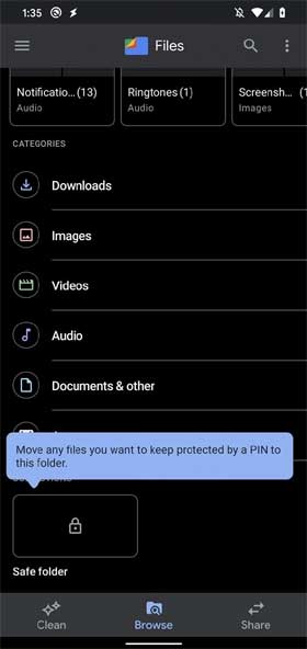 Files by Google Safe Folder