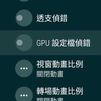 Wear OS Developer Options GPU