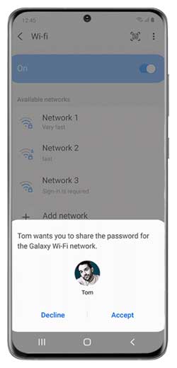 Galaxy S20 Share Wifi