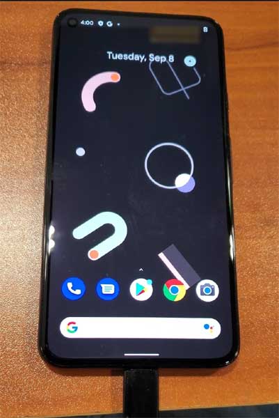 Pixel 5s front view