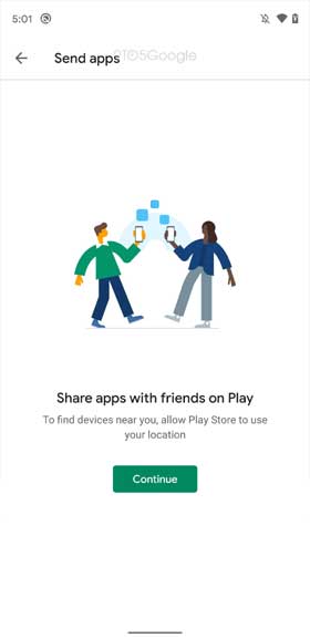 Google Play Store Peer-to-peer Send