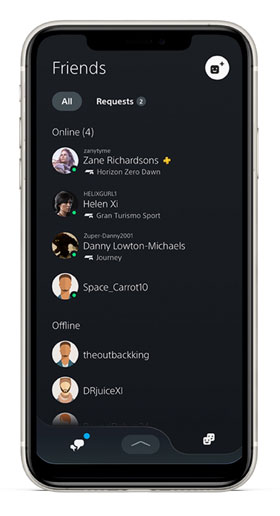 PlayStation App Friends