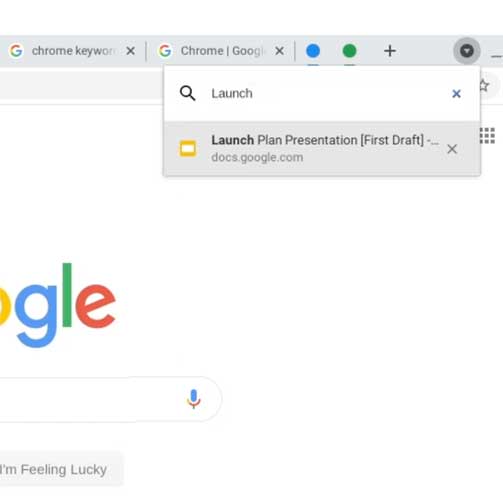 Google Chrome Search Tab