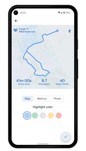 Google Fit Map