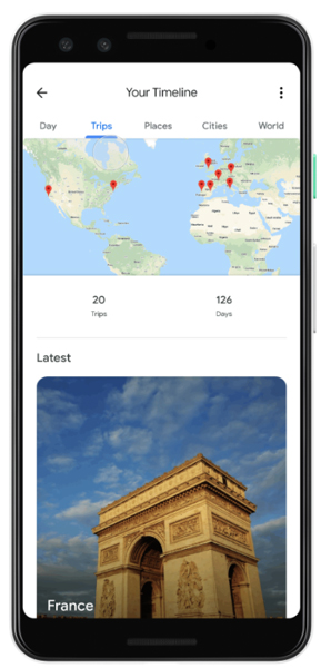 Google Maps 時間軸 Trips 旅行