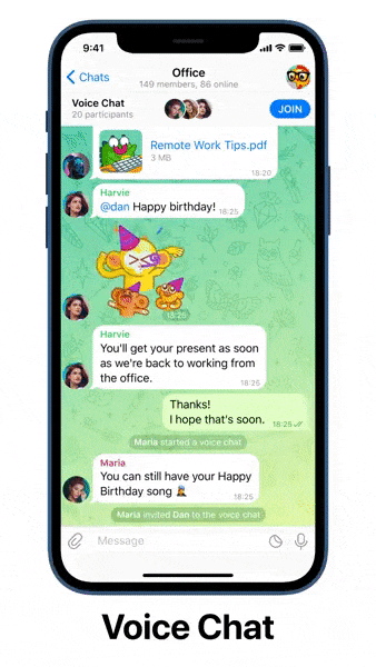 Telegram 7.3 Voice Chats