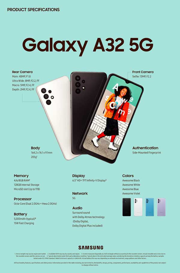 Galaxy A32 5G Specification