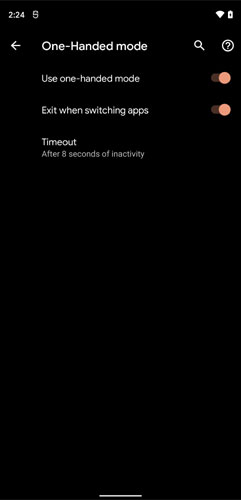 Android 12 One Handed Mode