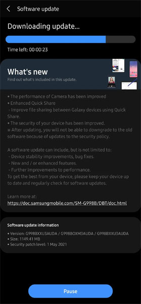 Galaxy S21 Update