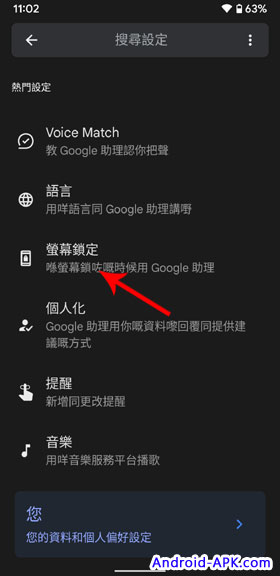 Google Assistant 设定