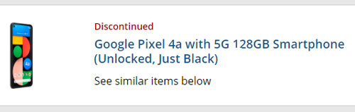 Pixel 4a 5g discontinued