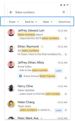 Gmail App 加设搜寻过滤功能